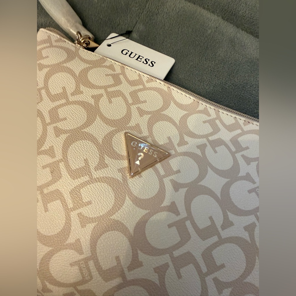 GUESS Beige Patterned Cosmetic Bag - Picture 2 of 5